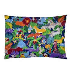 Animated Safari Animals Background Pillow Case