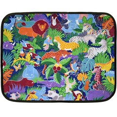 Animated Safari Animals Background Double Sided Fleece Blanket (Mini) 