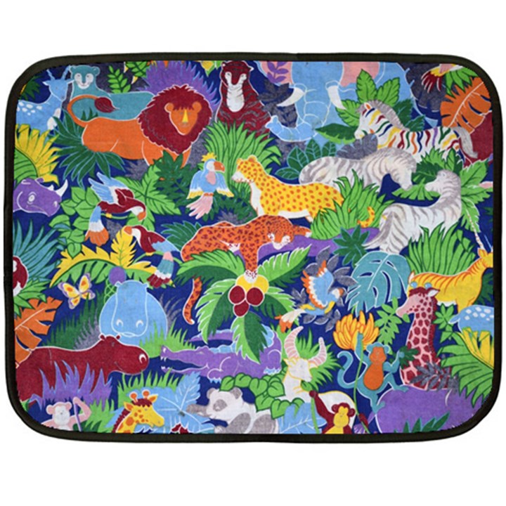 Animated Safari Animals Background Double Sided Fleece Blanket (Mini) 