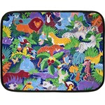 Animated Safari Animals Background Double Sided Fleece Blanket (Mini)  35 x27  Blanket Back