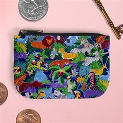 Animated Safari Animals Background Mini Coin Purse by Vaneshart