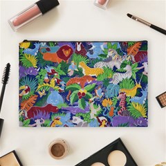 Animated Safari Animals Background Cosmetic Bag (Large)