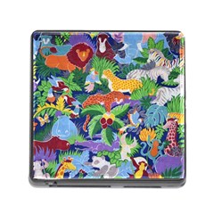 Animated Safari Animals Background Memory Card Reader (Square 5 Slot)