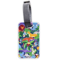 Animated Safari Animals Background Luggage Tag (two sides)