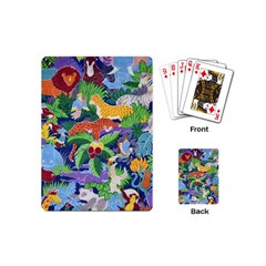 Animated Safari Animals Background Playing Cards Single Design (Mini)