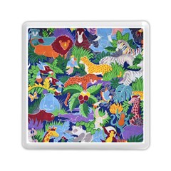 Animated Safari Animals Background Memory Card Reader (Square)