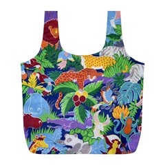 Animated Safari Animals Background Full Print Recycle Bag (L)