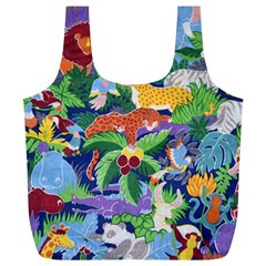 Animated Safari Animals Background Full Print Recycle Bag (XL)