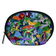 Animated Safari Animals Background Accessory Pouch (medium) by Vaneshart