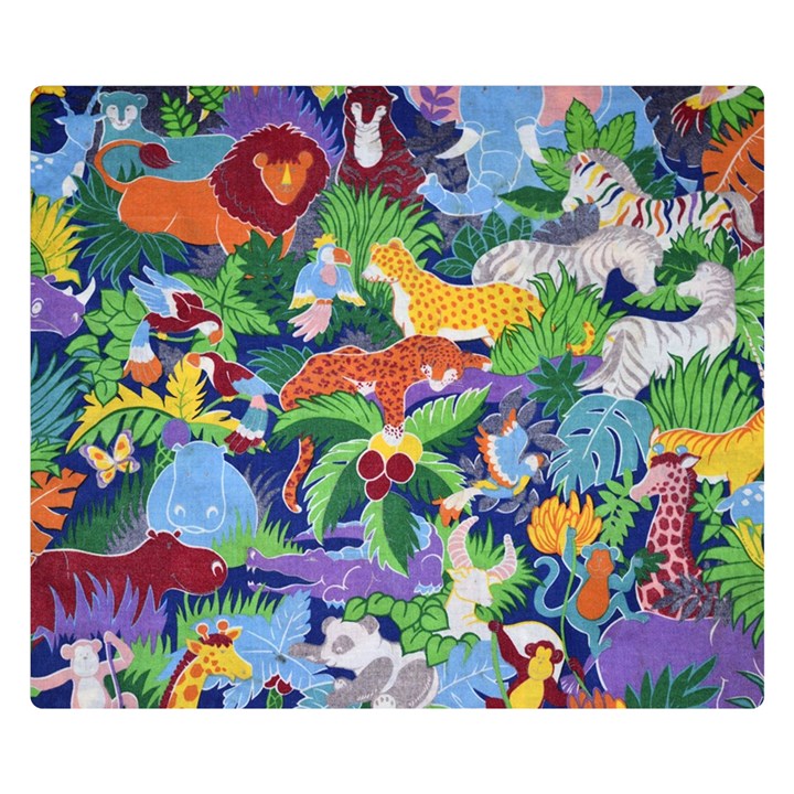 Animated Safari Animals Background Double Sided Flano Blanket (Small) 