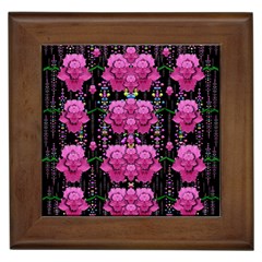 In The Dark Is Rain And Fantasy Flowers Decorative Framed Tile by pepitasart