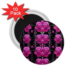 In The Dark Is Rain And Fantasy Flowers Decorative 2 25  Magnets (10 Pack) 