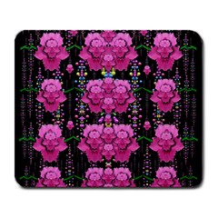 In The Dark Is Rain And Fantasy Flowers Decorative Large Mousepads by pepitasart