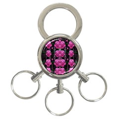 In The Dark Is Rain And Fantasy Flowers Decorative 3-ring Key Chain by pepitasart