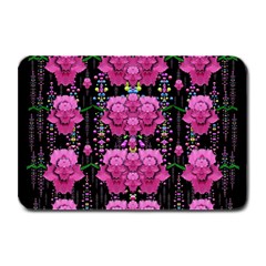 In The Dark Is Rain And Fantasy Flowers Decorative Plate Mats by pepitasart