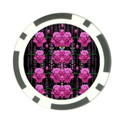 In The Dark Is Rain And Fantasy Flowers Decorative Poker Chip Card Guard (10 Pack) by pepitasart