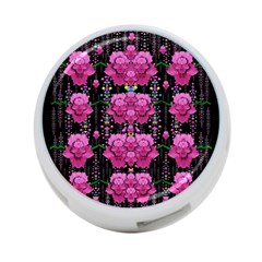 In The Dark Is Rain And Fantasy Flowers Decorative 4-port Usb Hub (two Sides) by pepitasart