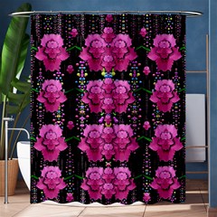 In The Dark Is Rain And Fantasy Flowers Decorative Shower Curtain 60  X 72  (medium)  by pepitasart