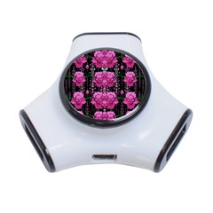 In The Dark Is Rain And Fantasy Flowers Decorative 3-port Usb Hub by pepitasart