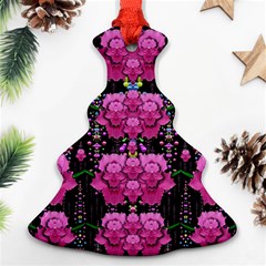 In The Dark Is Rain And Fantasy Flowers Decorative Christmas Tree Ornament (two Sides) by pepitasart