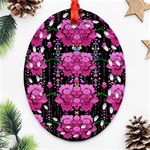 In The Dark Is Rain And Fantasy Flowers Decorative Ornament (Oval Filigree) Front