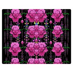 In The Dark Is Rain And Fantasy Flowers Decorative Double Sided Flano Blanket (medium)  by pepitasart