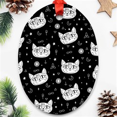 Gothic Cat Ornament (oval) by Valentinaart