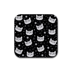 Gothic Cat Rubber Coaster (square)  by Valentinaart