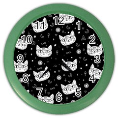 Gothic Cat Color Wall Clock by Valentinaart