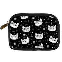 Gothic Cat Digital Camera Leather Case by Valentinaart