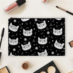 Gothic Cat Cosmetic Bag (large) by Valentinaart