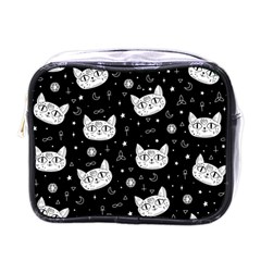 Gothic Cat Mini Toiletries Bag (one Side) by Valentinaart