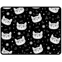 Gothic Cat Fleece Blanket (medium)  by Valentinaart