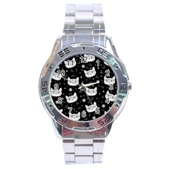 Gothic Cat Stainless Steel Analogue Watch by Valentinaart