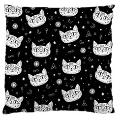 Gothic Cat Large Cushion Case (one Side) by Valentinaart