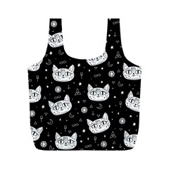 Gothic Cat Full Print Recycle Bag (m) by Valentinaart