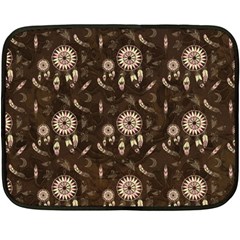 Wonderful Pattern With Dreamcatcher Fleece Blanket (mini) by FantasyWorld7