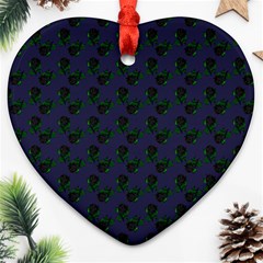 Black Rose Blue Heart Ornament (two Sides) by snowwhitegirl