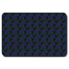 Black Rose Blue Large Doormat  by snowwhitegirl