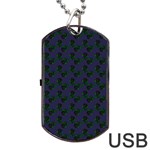 Black Rose Blue Dog Tag USB Flash (One Side) Front