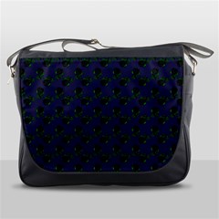 Black Rose Blue Messenger Bag by snowwhitegirl