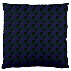 Black Rose Blue Large Cushion Case (one Side) by snowwhitegirl