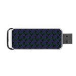 Black Rose Blue Portable USB Flash (One Side) Front