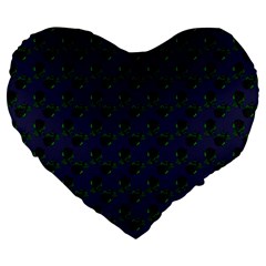 Black Rose Blue Large 19  Premium Flano Heart Shape Cushions by snowwhitegirl