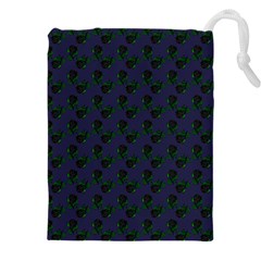 Black Rose Blue Drawstring Pouch (4xl)