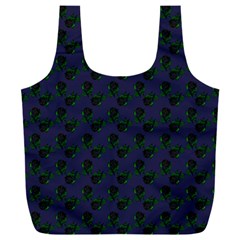 Black Rose Blue Full Print Recycle Bag (xxl)