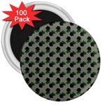 Black Rose Grey 3  Magnets (100 pack) Front