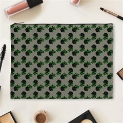 Black Rose Grey Cosmetic Bag (xl) by snowwhitegirl