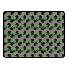 Black Rose Grey Fleece Blanket (small) by snowwhitegirl