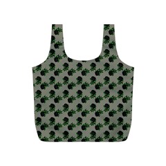 Black Rose Grey Full Print Recycle Bag (s) by snowwhitegirl